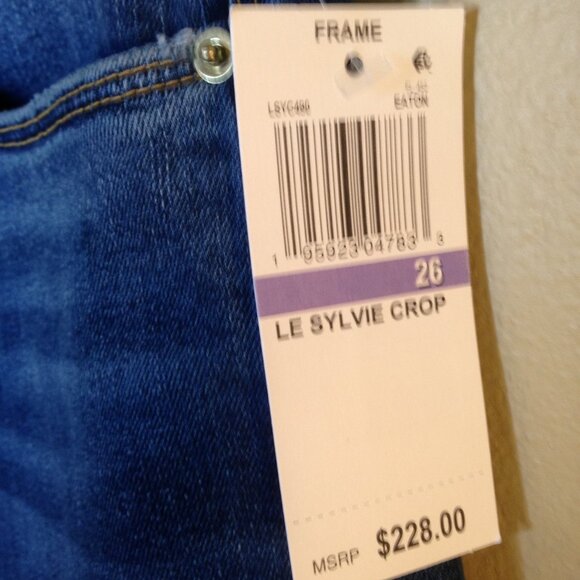 Frame Le Sylvie Crop High-Rise Straight Fit Denim Jeans 26 NWT - Picture 3 of 6